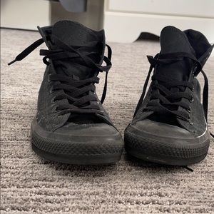 Converse black high top sneakers size 9